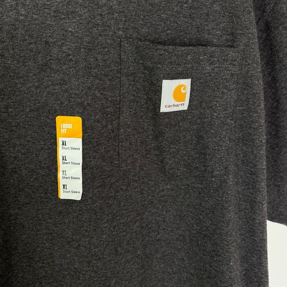 NWT Carhartt Men's K87 Short Sleeve Workwear Pocket T-Shirt Gray Heather Size XL - Picture 8 of 10